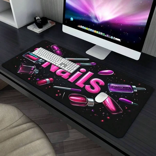 Alt view image 4 of 7 - Bks Cartoon Fashion Cosmetics Mousepad, Keyboard Gaming Accessories Mat, Office Computer PC Gamer Laptop Desk Rubber Anti-Slip