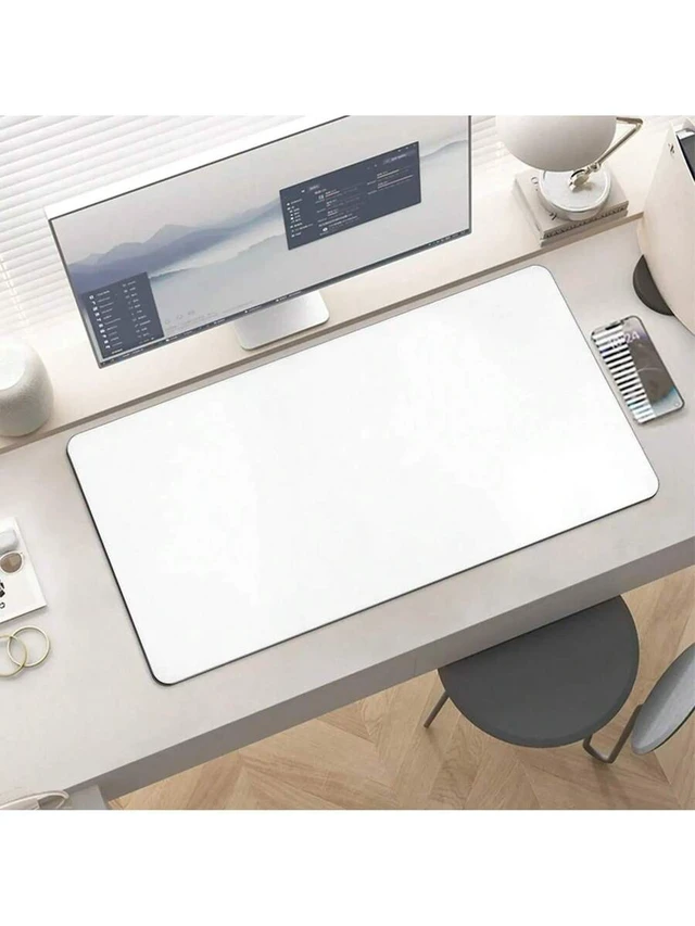 Alt view image 3 of 6 - Bks Large Green Plants Anime Cat Desk Mat, XXL Gaming Mouse Pad with Moonlight Fireflies Design for Laptop Keyboard