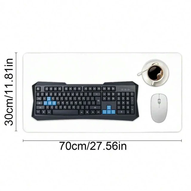 Alt view image 6 of 6 - Bks Large Green Plants Anime Cat Desk Mat, XXL Gaming Mouse Pad with Moonlight Fireflies Design for Laptop Keyboard