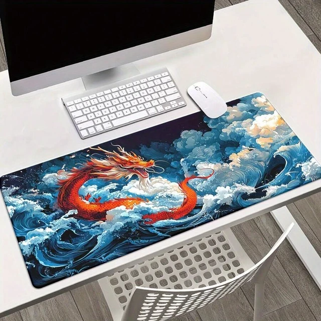 Main image of Bks Large Ocean Wave Printed Gaming Mouse Pad, Rubber Desk Mat for PC Computer Office Gamer