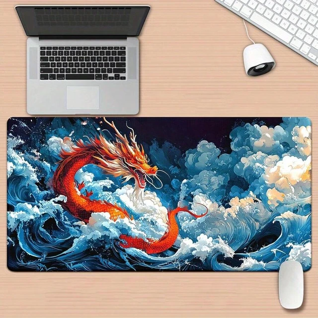 Alt view image 3 of 7 - Bks Large Ocean Wave Printed Gaming Mouse Pad, Rubber Desk Mat for PC Computer Office Gamer