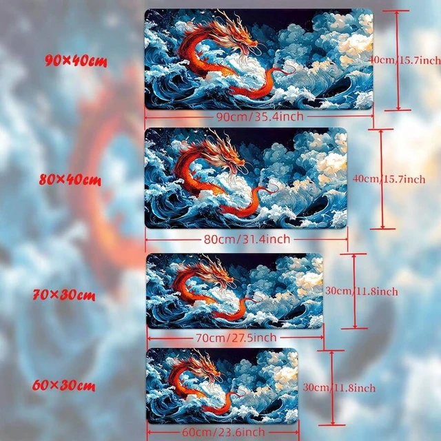 Alt view image 6 of 7 - Bks Large Ocean Wave Printed Gaming Mouse Pad, Rubber Desk Mat for PC Computer Office Gamer