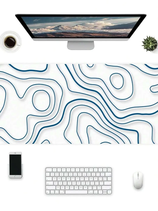 Alt view image 4 of 6 - Bks Large Gaming Mouse Pad Desk Mat 35.43 x 15.75 Inch Non-Slip Rubber Base Smooth Surface for Keyboard and Office Home