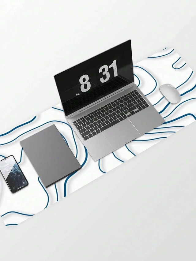 Alt view image 5 of 6 - Bks Large Gaming Mouse Pad Desk Mat 35.43 x 15.75 Inch Non-Slip Rubber Base Smooth Surface for Keyboard and Office Home