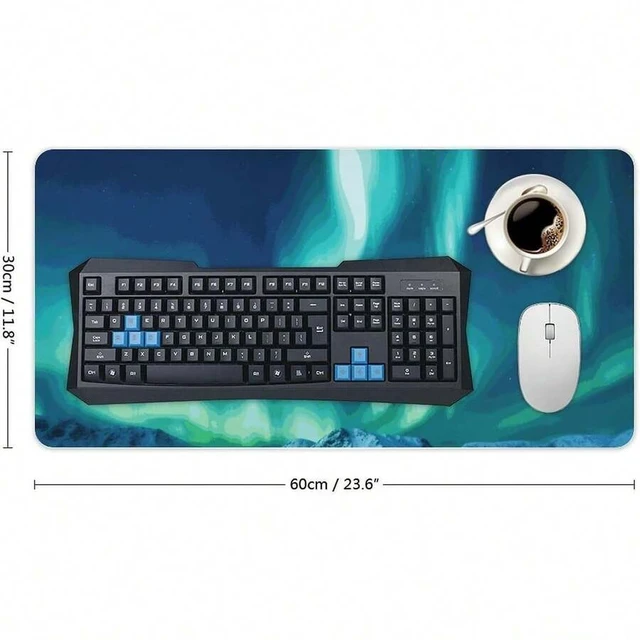 Alt view image 3 of 7 - Bks Gaming Northern Lights Mouse Pad 24x12 Large Desk Mat With Non-Slip Rubber & Smooth Surface Foldable Desk Pad For Keyboard And Mouse Laptop Computer Mousepad For Office Home Remote Work