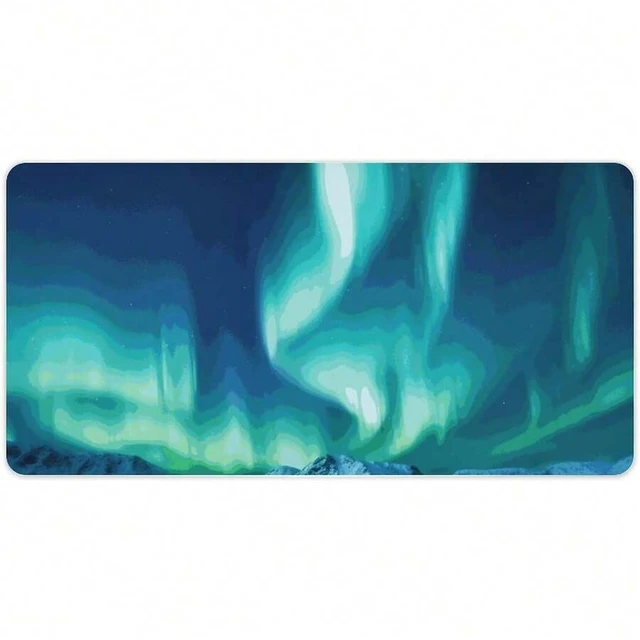 Alt view image 7 of 7 - Bks Gaming Northern Lights Mouse Pad 24x12 Large Desk Mat With Non-Slip Rubber & Smooth Surface Foldable Desk Pad For Keyboard And Mouse Laptop Computer Mousepad For Office Home Remote Work