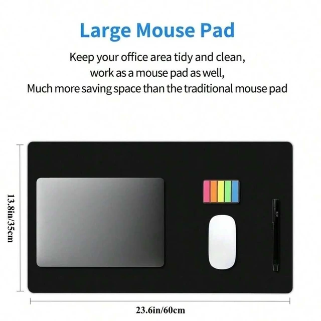Alt view image 5 of 7 - Bks Blue White Floral 2D Flat Mouse Pad and Keyboard Mat, 23.6x13.8in Size, Polyester Fabric Rubber Base for PC Laptop Desktop Gaming