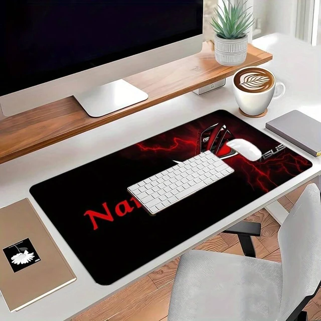 Alt view image 3 of 7 - Bks Themed Gaming Mouse Pad And Desk, Custom Name Text Support, Non-Slip Rubber Base, High-Resolution Print, Durable Surface For Mechanical Keyboards, Office Or Home Use