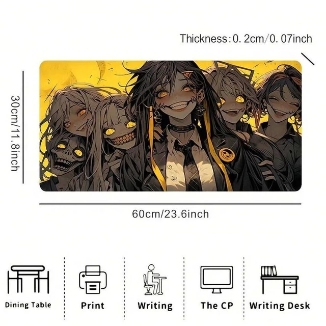 Main image of Bks Large Gaming Mouse Pad With Evil Girl Group Design Non-Slip Waterproof Rubber Base Desk Mat Durable Office Laptop Desktop Keyboard Mat Unique Gift For Gamers