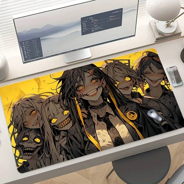 Alt view image 3 of 7 - Bks Large Gaming Mouse Pad With Evil Girl Group Design Non-Slip Waterproof Rubber Base Desk Mat Durable Office Laptop Desktop Keyboard Mat Unique Gift For Gamers