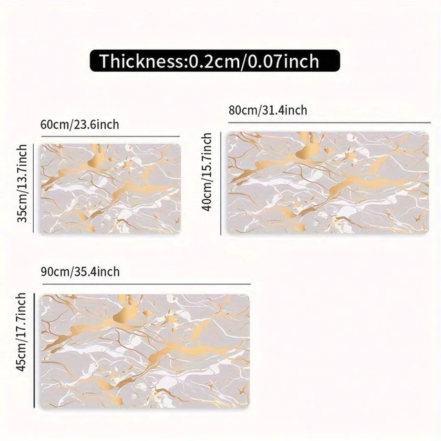 Alt view image 4 of 7 - Bks Oversized Large Mouse Pad Non-Slip Rubber Base High-Definition Marble Print Pattern Durable Stitched Edges for Home Office Gaming Desktop Accessory