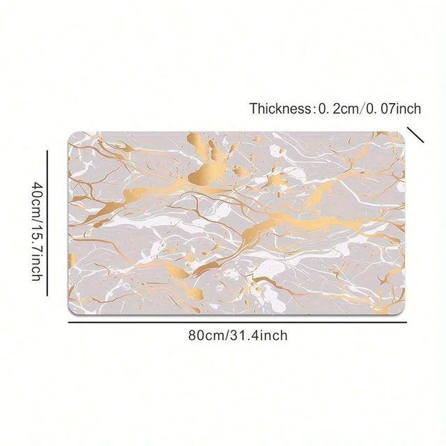 Alt view image 2 of 7 - Bks Oversized Large Mouse Pad Non-Slip Rubber Base High-Definition Marble Print Pattern Durable Stitched Edges for Home Office Gaming Desktop Accessory