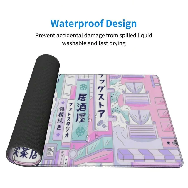 Alt view image 3 of 7 - Bks Large Mouse Pad Aesthetic Design Art Desk Mat Office Desk Accessories With Stitched Edge Non-Slip Mouse Pad Rubber Base Keyboard Pad 31.5x12 Inch E-Sports Desk Pad For Office Home Back To School G