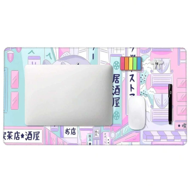 Alt view image 6 of 7 - Bks Large Mouse Pad Aesthetic Design Art Desk Mat Office Desk Accessories With Stitched Edge Non-Slip Mouse Pad Rubber Base Keyboard Pad 31.5x12 Inch E-Sports Desk Pad For Office Home Back To School G