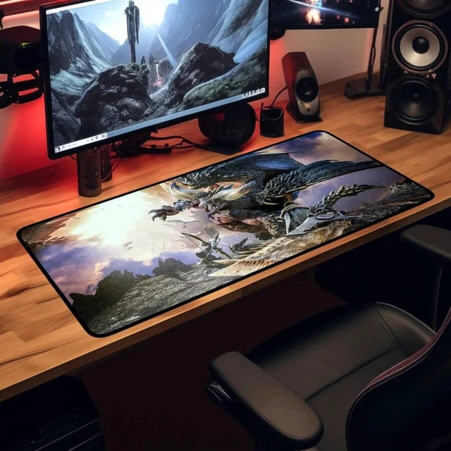 Alt view image 3 of 7 - Bks 15.75x35.43 Inch XL Gaming Desk Mat Mouse Pad Large Keyboard Mat Polyester Rubber 35.43in