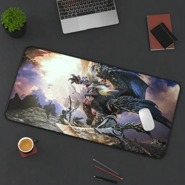 Alt view image 6 of 7 - Bks 15.75x35.43 Inch XL Gaming Desk Mat Mouse Pad Large Keyboard Mat Polyester Rubber 35.43in