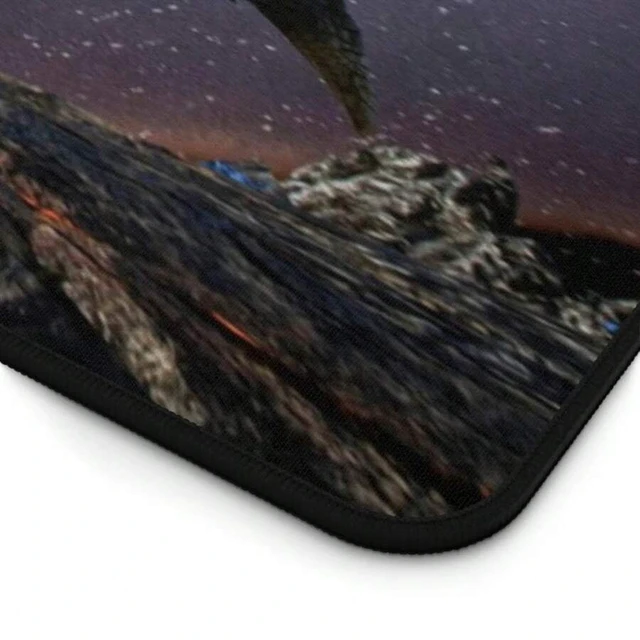 Alt view image 7 of 7 - Bks 15.75x35.43 Inch XL Gaming Desk Mat Mouse Pad Large Keyboard Mat Polyester Rubber 35.43in