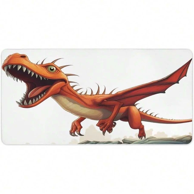 Alt view image 7 of 7 - Bks Large Gaming Mouse Pad 24x12 Inch Pterodactyl Dinosaur Design Non-Slip Rubber Base Smooth Surface for Keyboard Laptop Office Home