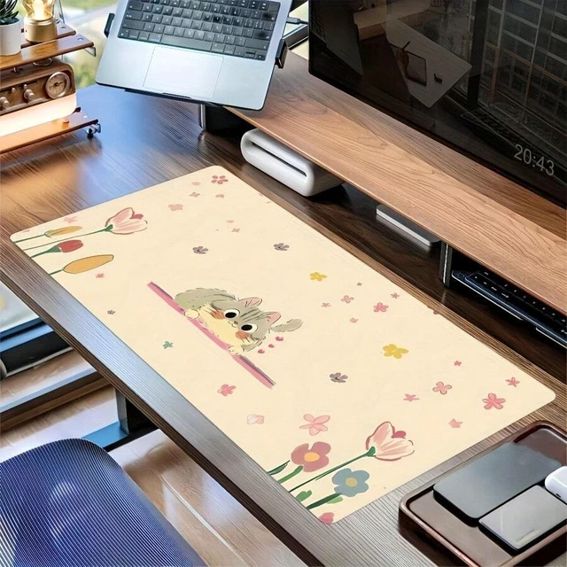 Alt view image 4 of 7 - Bks Large Cute Lover Pattern Mouse Pad, High-Definition Desk Mat With Stitched Edges, Non-Slip Rubber Base, Extended Gaming Keyboard Pad
