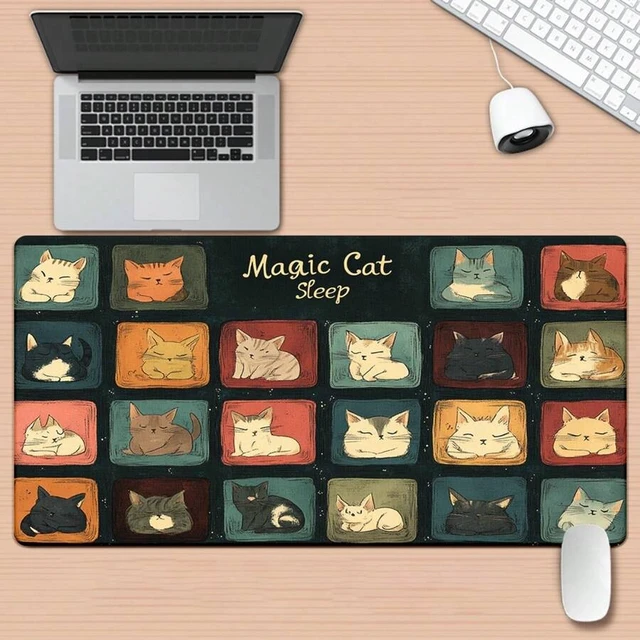 Alt view image 3 of 7 - Bks XXL Gaming Desk Pad with Square Pattern - Durable Rubber Mouse Mat for PC Setup, Office Computer, Fantasy Design