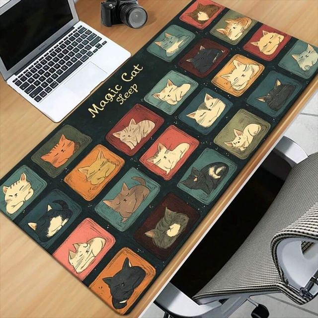 Alt view image 4 of 7 - Bks XXL Gaming Desk Pad with Square Pattern - Durable Rubber Mouse Mat for PC Setup, Office Computer, Fantasy Design