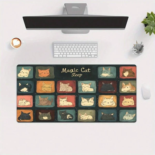 Alt view image 5 of 7 - Bks XXL Gaming Desk Pad with Square Pattern - Durable Rubber Mouse Mat for PC Setup, Office Computer, Fantasy Design