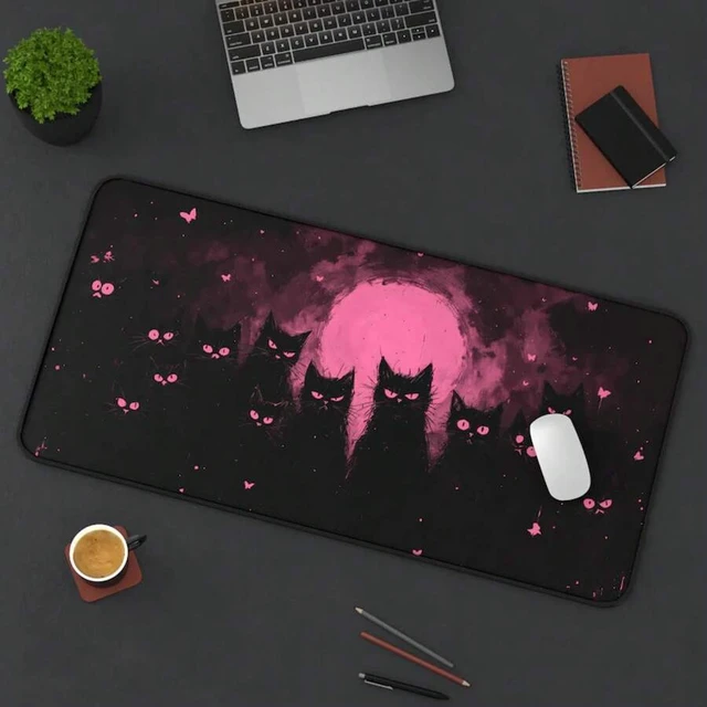 Alt view image 2 of 6 - Bks Forest Scenery Mouse Pad XL Woodland Bear Desk Mat Anti-Slip Rubber Base