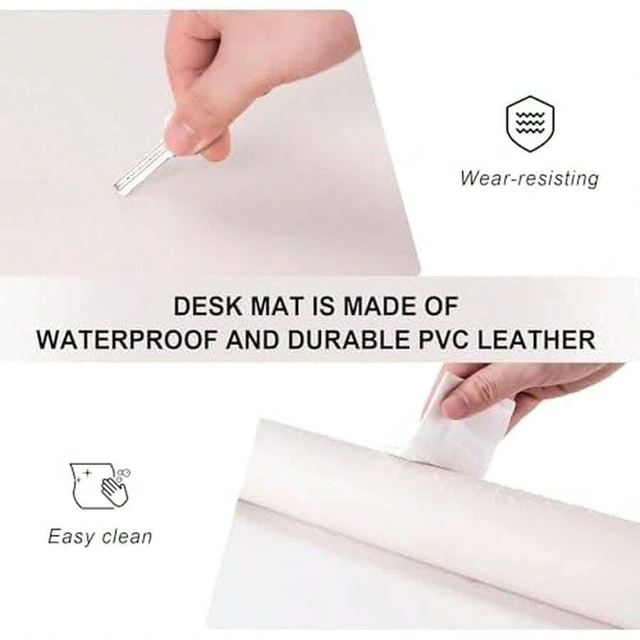 Alt view image 3 of 7 - Bks Leather Desk Pad Protector Non-Slip Large Mouse Mat Easy Clean PU Leather Office Home Decor Black 23.6 X 13.7 Inches