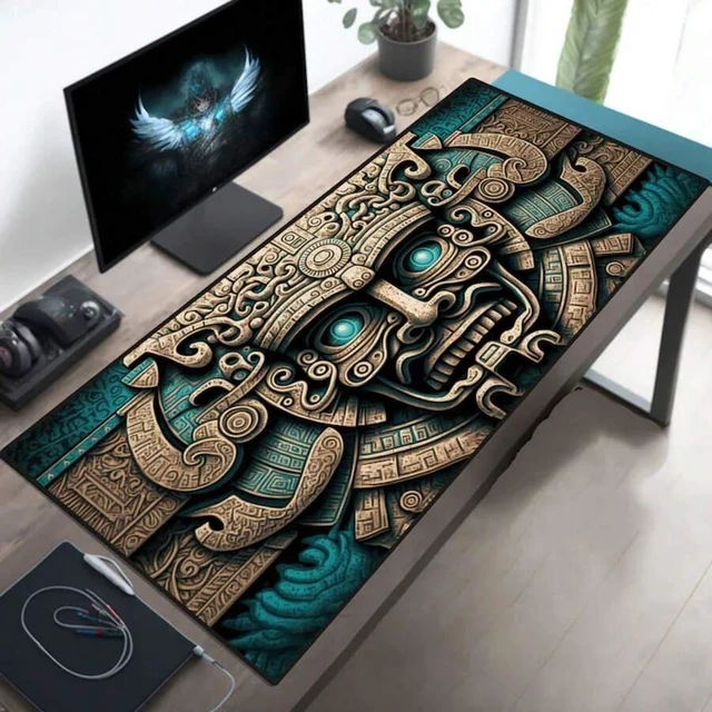 Main image of Bks Mayan XL Gaming Mouse Pad 12x22 Inch Fantasy Desk Mat XXL Extra Large Track Keyboard Pad