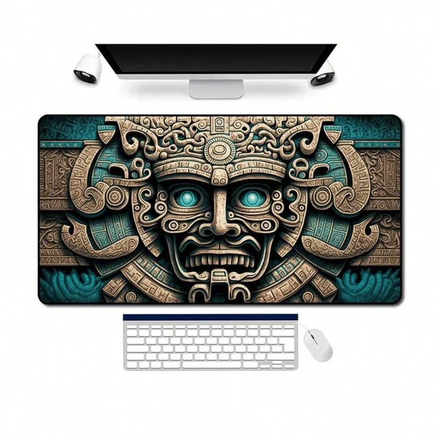 Alt view image 4 of 7 - Bks Mayan XL Gaming Mouse Pad 12x22 Inch Fantasy Desk Mat XXL Extra Large Track Keyboard Pad