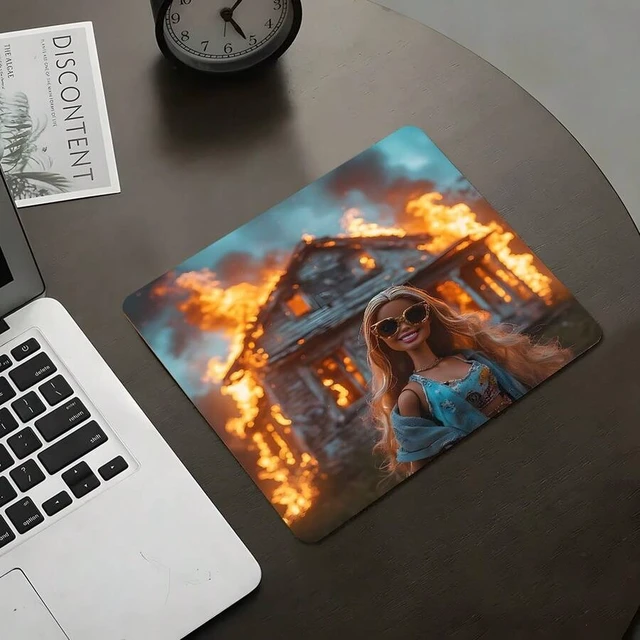 Alt view image 7 of 7 - Bks Square Mouse Pad with Rubber Anti-Slip Lockedge, Humorous Expression Design for Laptop Desktop Computer Games Work Daily Use