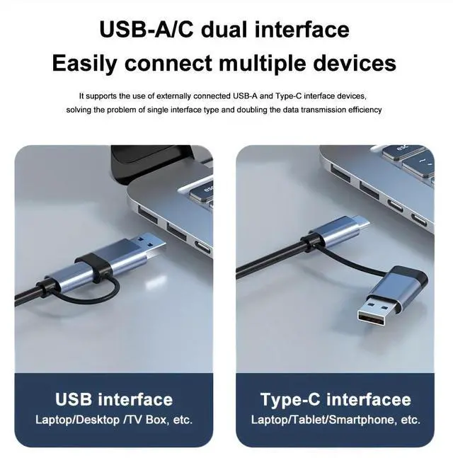 Alt view image 2 of 7 - USB 3.0 Type C Adapter Docking Station USB 2.0 Port TF SD Card Reader Audio Output Multi-Interface Splitter for MacBook Pro Computer