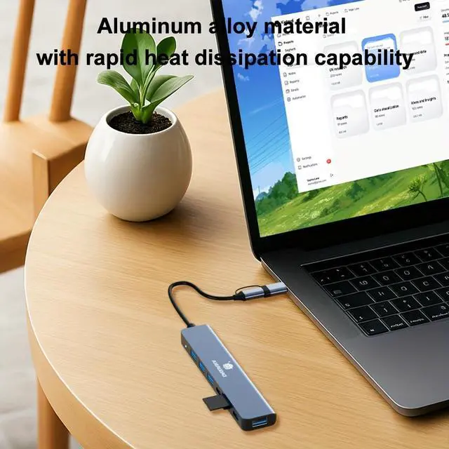 Alt view image 5 of 7 - USB 3.0 Type C Adapter Docking Station USB 2.0 Port TF SD Card Reader Audio Output Multi-Interface Splitter for MacBook Pro Computer