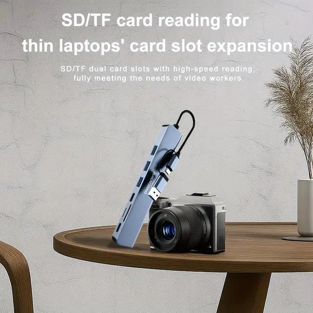 Alt view image 6 of 7 - USB 3.0 Type C Adapter Docking Station USB 2.0 Port TF SD Card Reader Audio Output Multi-Interface Splitter for MacBook Pro Computer