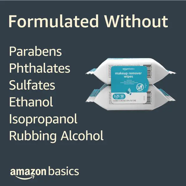 Alt view image 2 of 2 - Makeup Remover Wipes, Hydrating Facial Cleansing, Hyaluronic Acid, Dermatologist Tested, Plant Based, Alcohol-Free, Removes Waterproof Mascara, 25 Count, 2-Pack