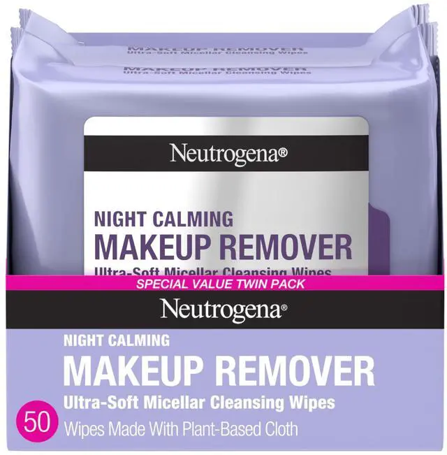 Main image of Night Calming Makeup Remover Face Wipes, 2 x 50 ct
