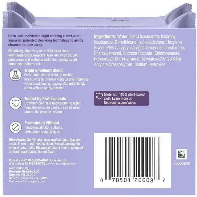 Alt view image 6 of 7 - Night Calming Makeup Remover Face Wipes, 2 x 50 ct