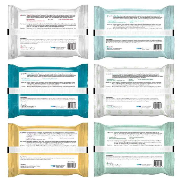 Alt view image 2 of 7 - Makeup Remover Wipes, Remove Waterproof Mascara, Gentle Daily Facial Cleanser Towelettes with Vitamin C, Aloe Vera & Collagen, Stocking Stuffers, 30 Count (Pack of 6)