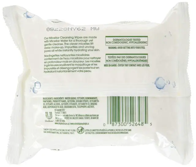 Alt view image 2 of 2 - Micellar Makeup Remover Wipes 25 Count (3 Pack)