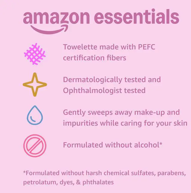 Alt view image 2 of 7 - Essentials Rose Water Cleansing Towelettes, Gentle, Dermatologist Approved, Suitable for Sensitive, Normal, or Oily skin types, 40 Count, Pack of 1