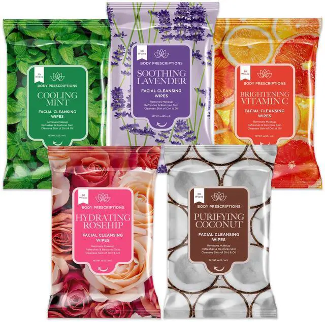 Main image of Makeup Remover Wipes - Bulk Pack, Gentle Cleansing Wipes for Easy Makeup Removal, Mint, Rosehip, Vitamin C, Lavender & Coconut