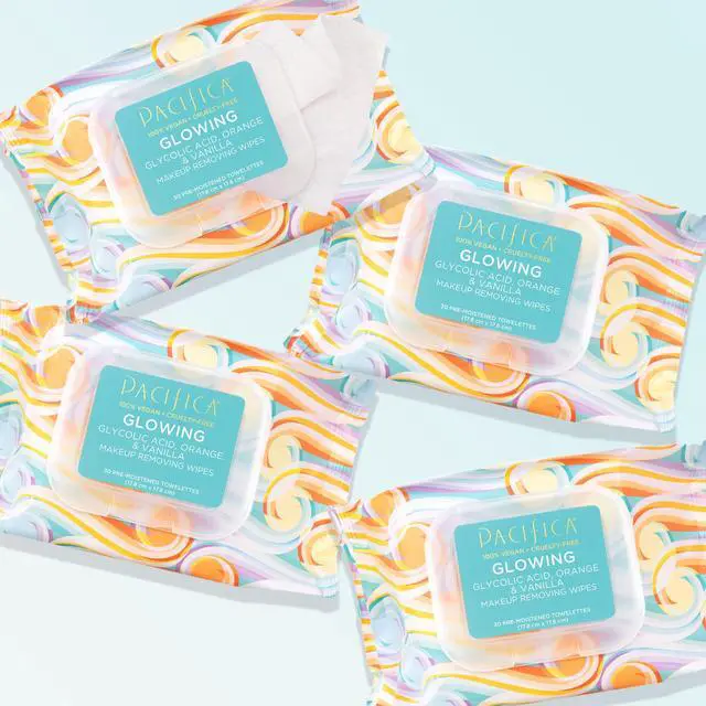 Alt view image 3 of 7 - Vegan Face Cleansing Wipes, Makeup Remover Wipes w/Glycolic Acid, Aloe Vera & Coconut Water Exfoliating & Hydrating Facial Towelettes for All Skin Types (120 Count) Clean Beauty Cruelty-Free