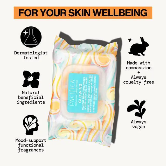 Alt view image 3 of 7 - Glowing Makeup Remover Wipes - with Glycolic Acid for AHA Exfoliating and Facial Cleansing - No Rinse Face Cleaning Towelettes - Dermatologist Tested, 30 Count