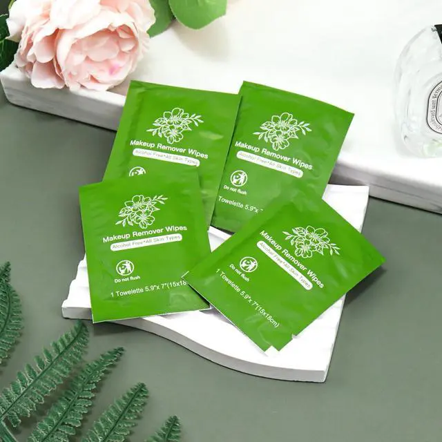 Alt view image 6 of 6 - 50 Makeup Remover Wipes Bulk Individually Wrapped Travel Makeup Wipes