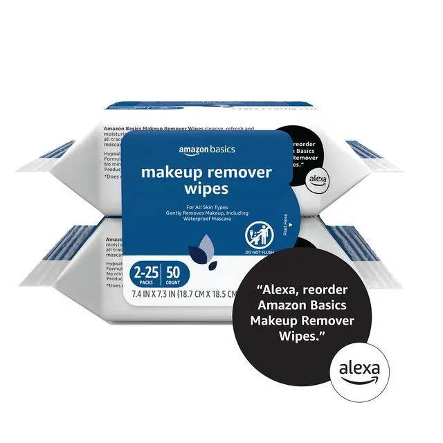 Alt view image 5 of 5 - Makeup Remover Wipes, Gentle Cleansing, Dermatologist Tested, pH-Balanced, Plant Based, Alcohol-Free, Removes Waterproof Mascara, 25 Count, 2-Pack