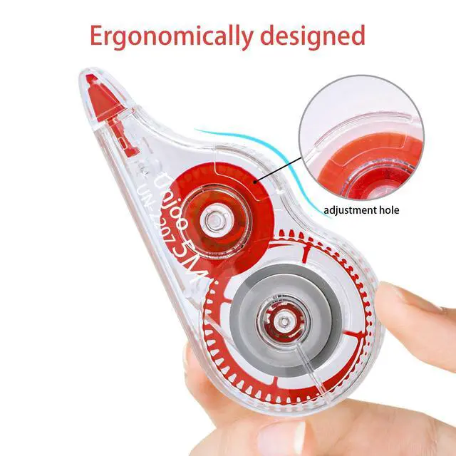 Alt view image 3 of 5 - White Correction Tape, For school, Office (12pack, 5M/196"x0.2", Red)