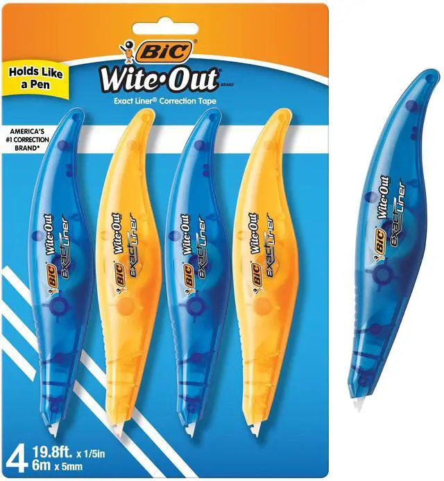 Main image of Wite-Out Brand Exact Liner Correction Tape, 19.6 Feet, White, Fast, Clean and Easy to Use Tear-Resistant Tape, 4-Count