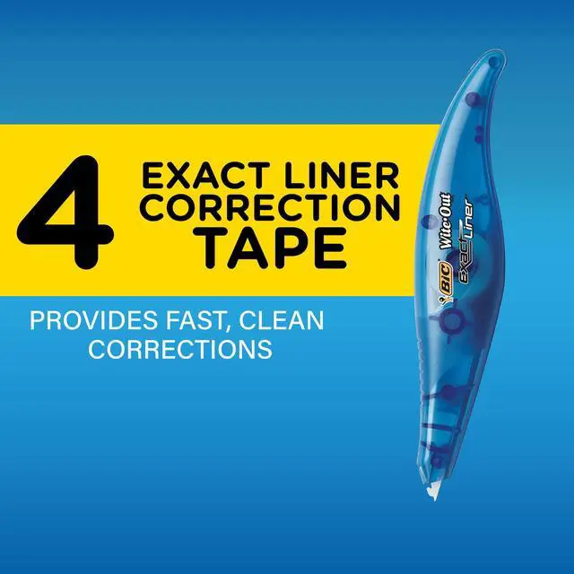 Alt view image 2 of 7 - Wite-Out Brand Exact Liner Correction Tape, 19.6 Feet, White, Fast, Clean and Easy to Use Tear-Resistant Tape, 4-Count