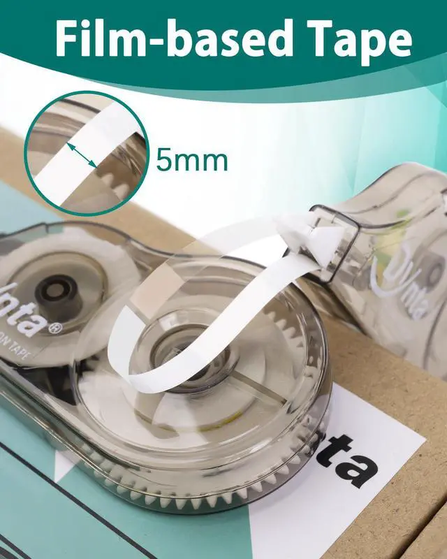 Alt view image 3 of 7 - Dynta Correction Tape 28 Pack, White Mistake Out, Transparent Dispenser, 1/5 Inch X 32.8 Ft (5mmx10m), Correction Supplies Ergonomic Design Instant Fixes