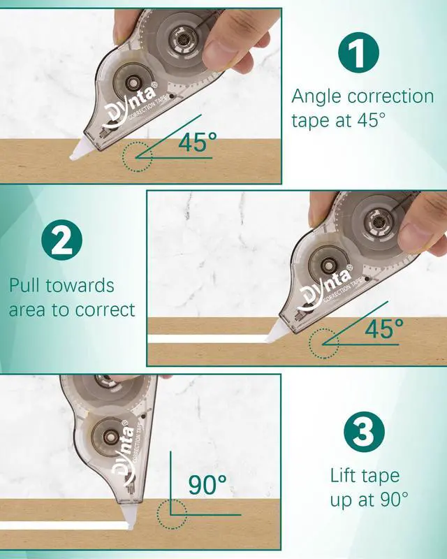 Alt view image 6 of 7 - Dynta Correction Tape 28 Pack, White Mistake Out, Transparent Dispenser, 1/5 Inch X 32.8 Ft (5mmx10m), Correction Supplies Ergonomic Design Instant Fixes